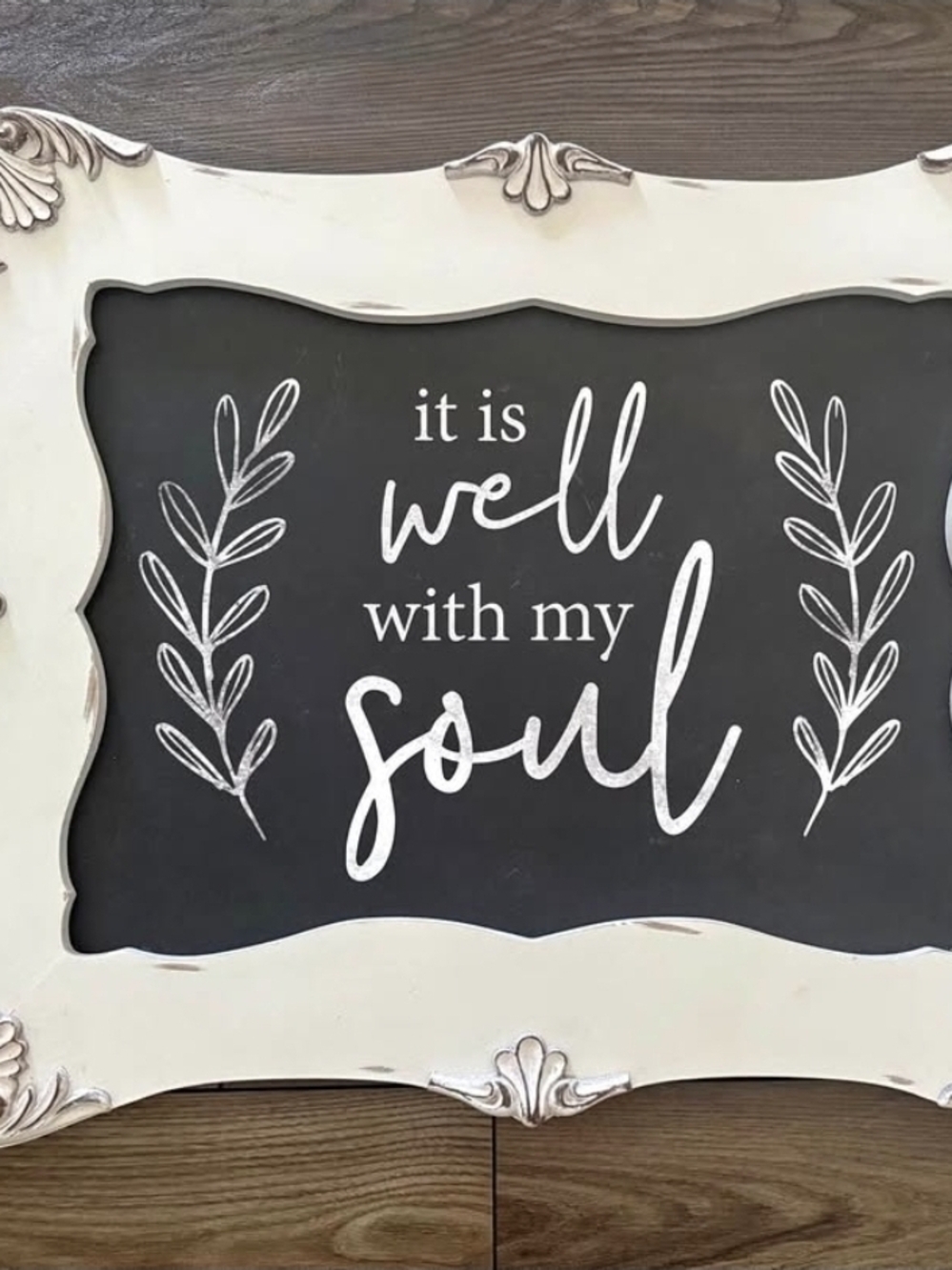 It Is Well With My Soul Framed Wall Sign - White & Black